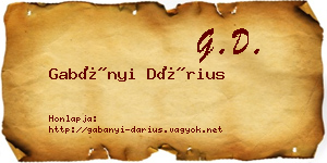 Gabányi Dárius névjegykártya